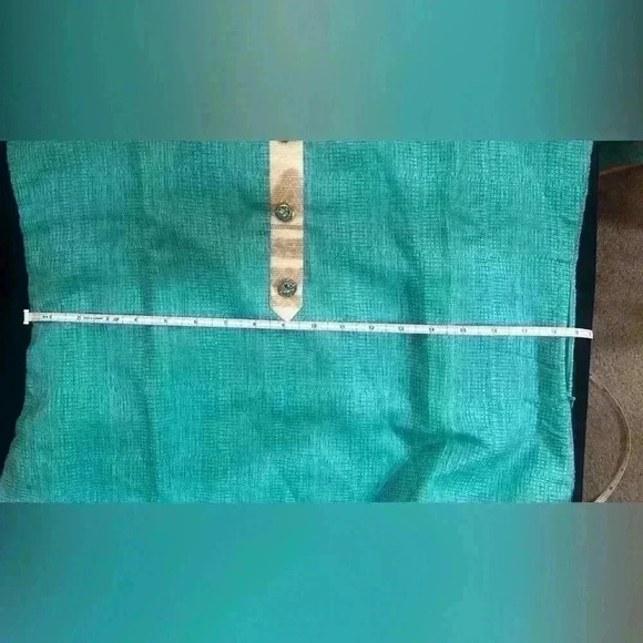 Kurti/Anarkali teal/tan with exquisite detail - Picture 11 of 12